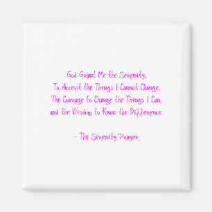 Serenity Prayer Magnet ROSA Recovery Hope Kärlek