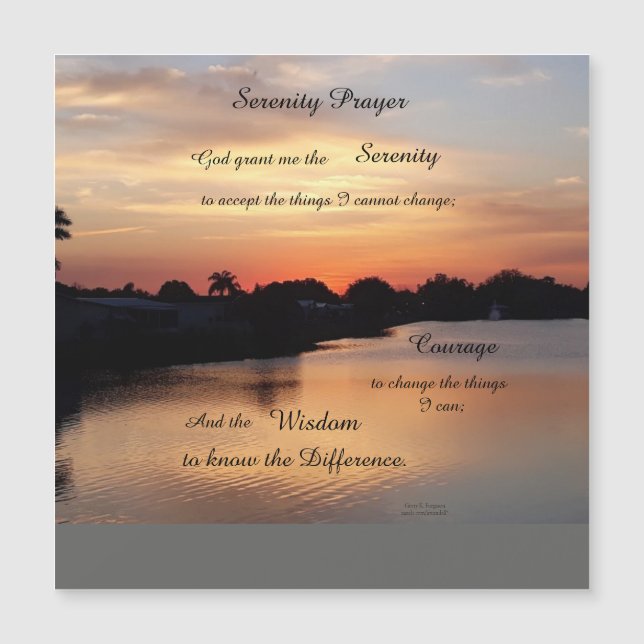 SERENITY PRAYER MAGNETISK KORT (Framsida)