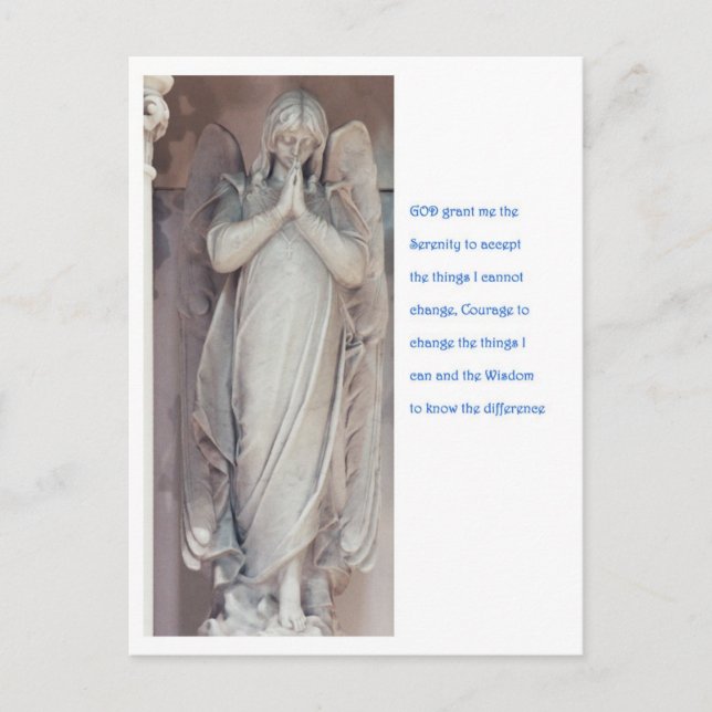 Serenity Prayer med Angel Vykort (Framsida)