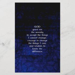 Serenity Prayer med blå bakgrund Brevpapper