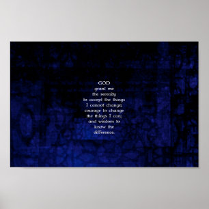 Serenity Prayer med blå bakgrund Poster