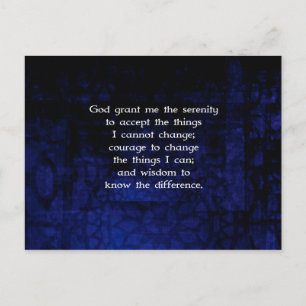 Serenity Prayer med blå bakgrund Vykort