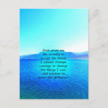 Serenity Prayer med blått hav och Fantastisk