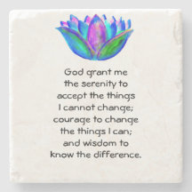 Serenity Prayer med färgfull Lotus Blommar