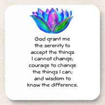 Serenity Prayer med färgfull Lotus Blommar