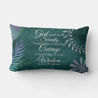 Serenity prayer med fjäril, iridscent blommigt lumbarkudde