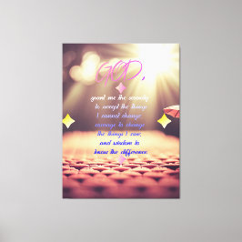Serenity Prayer med inspirerande kristen konst Canvastryck
