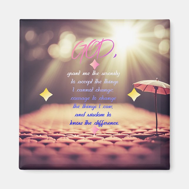 Serenity Prayer med inspirerande kristen konst Magnet (Framsidan)