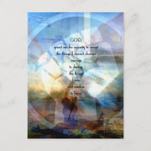 Serenity Prayer med inspirerande Motivational Art Vykort