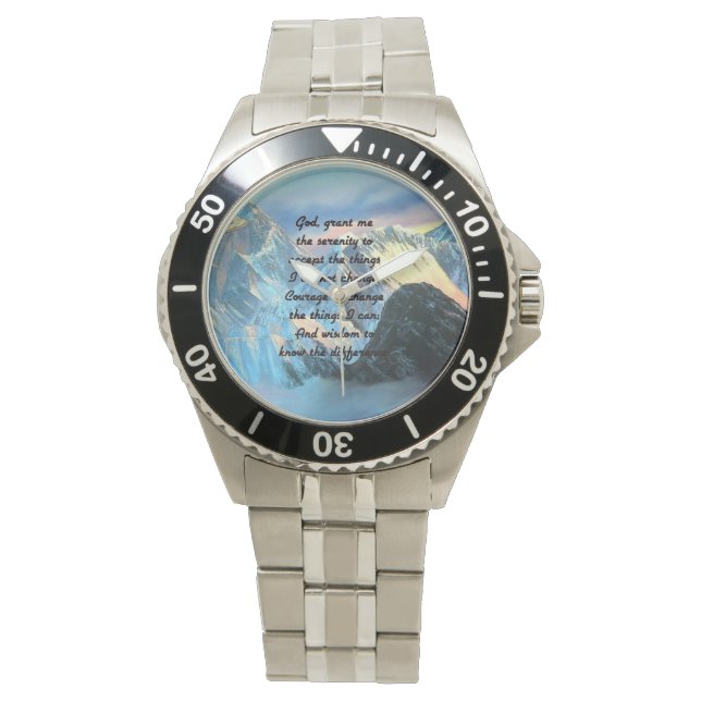 Serenity Prayer med Panoramic View Mount Everest Armbandsur (Framsida)