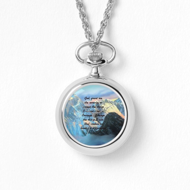 Serenity Prayer med Panoramic View Mount Everest Armbandsur (Framsida)