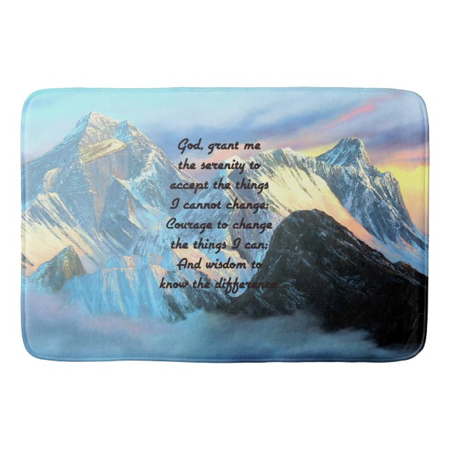 Serenity Prayer med Panoramic View Mount Everest Badrumsmatta (Framsidan)