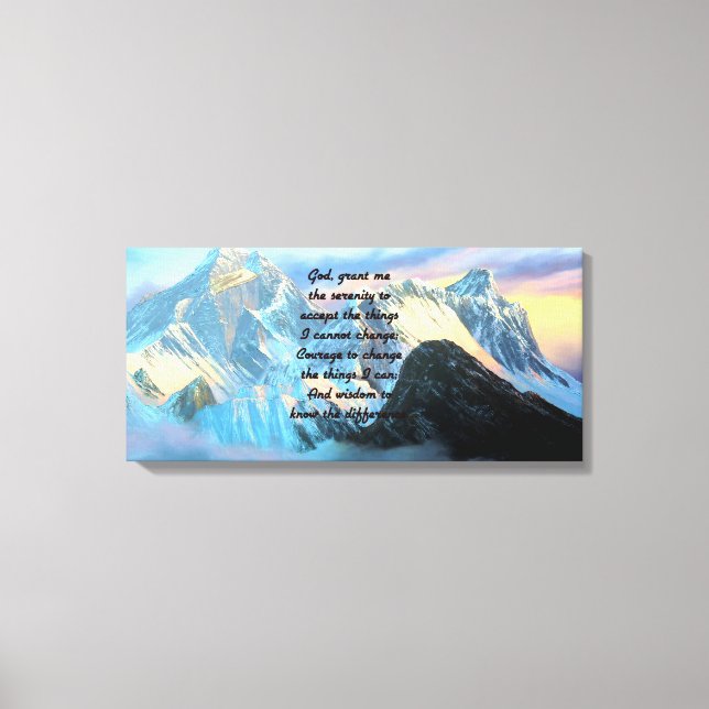 Serenity Prayer med Panoramic View Mount Everest Canvastryck (Framsida)