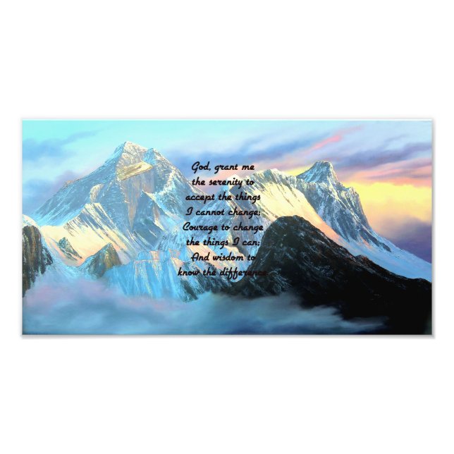 Serenity Prayer med Panoramic View Mount Everest Fototryck (Framsidan)