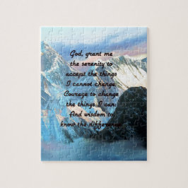 Serenity Prayer med Panoramic View Mount Everest Pussel