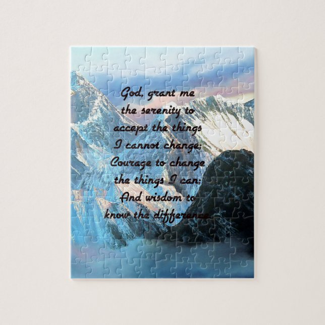 Serenity Prayer med Panoramic View Mount Everest Pussel (Vertikal)