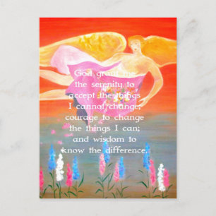 Serenity Prayer med PeopleArt Angel-målning Vykort