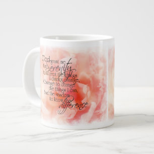 Serenity Prayer med rosa peony jätte mugg Jumbo Mugg