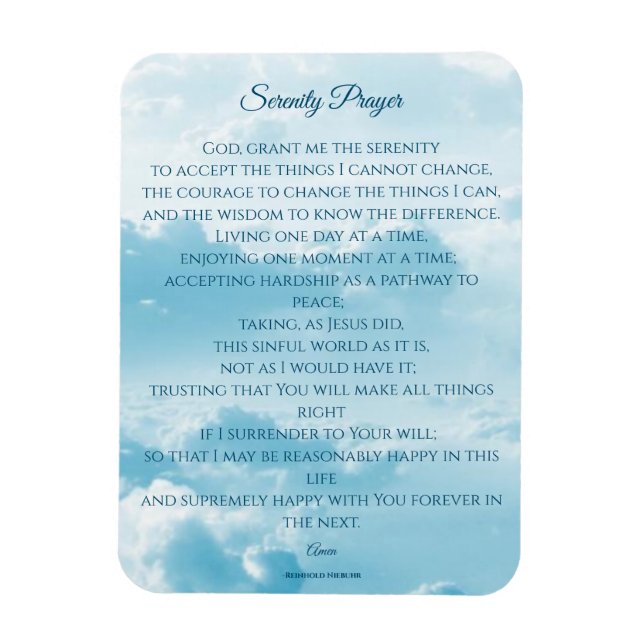 Serenity Prayer, mod och visdom Magnet (Vertikal)
