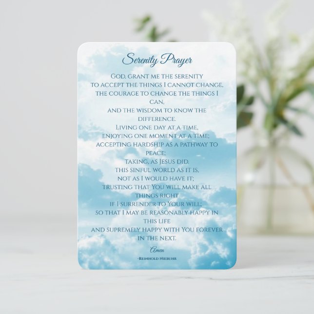 Serenity Prayer, mods- och visdomskort Tack Kort (Stående Fram)