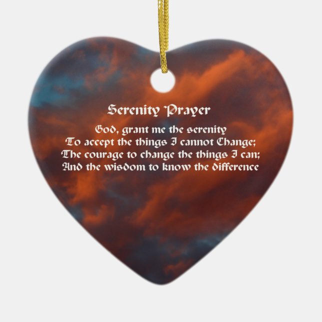 Serenity Prayer Morgon Himlar inspiration Julgransprydnad Keramik (Framsidan)