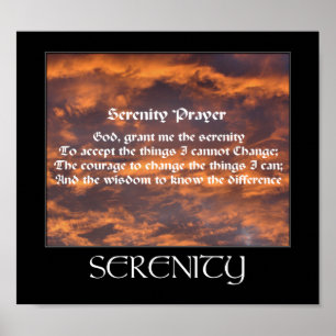Serenity Prayer Morgon Himlar inspiration Poster