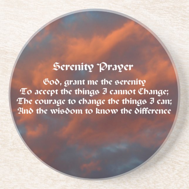 Serenity Prayer Morgon Himlar inspirational Underl Underlägg Sandsten (Framsidan)
