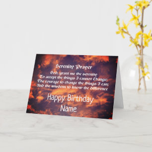 Serenity Prayer Morgon Himmel Personlig Birthday Kort