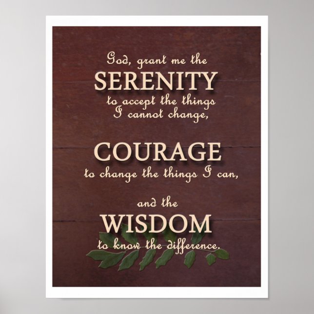 Serenity Prayer Motivational Poster - Porträtt (Framsidan)