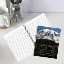 Serenity Prayer Mount Rainier Foto Anteckningsbok