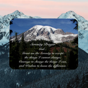 Serenity Prayer Mount Rainier Photo Magnet