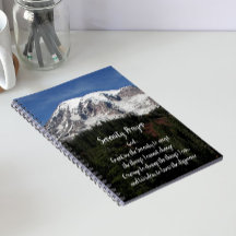 Serenity Prayer Mount Rainier Photo Notebook