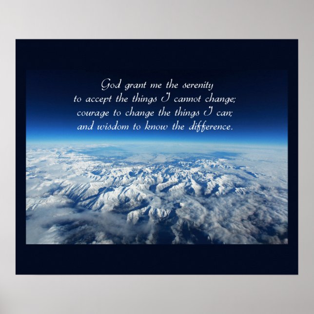 Serenity Prayer & Mountains Poster (Framsidan)