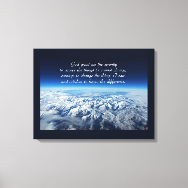 Serenity Prayer & Mountains Wrapped Canvas (Framsida)
