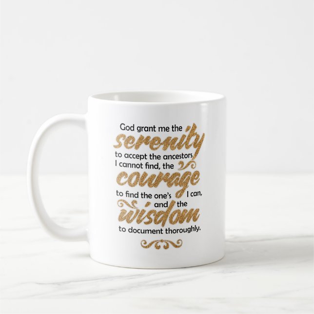Serenity Prayer Mugg - Sökningsankare Guld (Vänster)