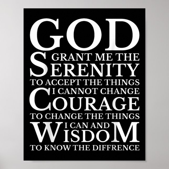 Serenity Prayer Na Aa Sober Recovery  Poster (Framsidan)