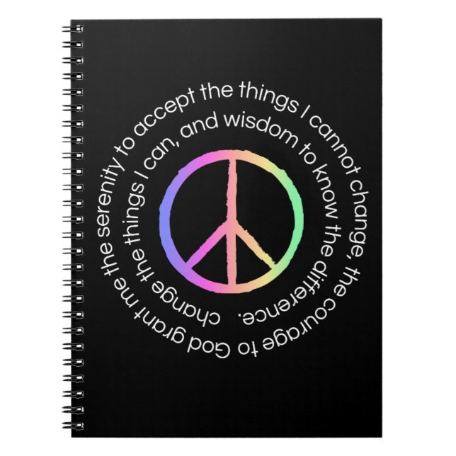 Serenity Prayer Notebook Journal Sober Life Anteckningsbok (Framsidan)