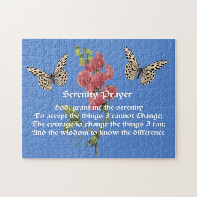 Serenity Prayer och Butterfly Pussel (Horisontell)