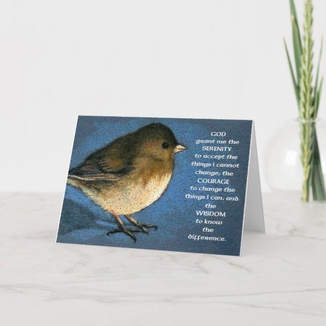 SERENITY PRAYER OCH JUNCO ARTWORK KORT (Framsida)
