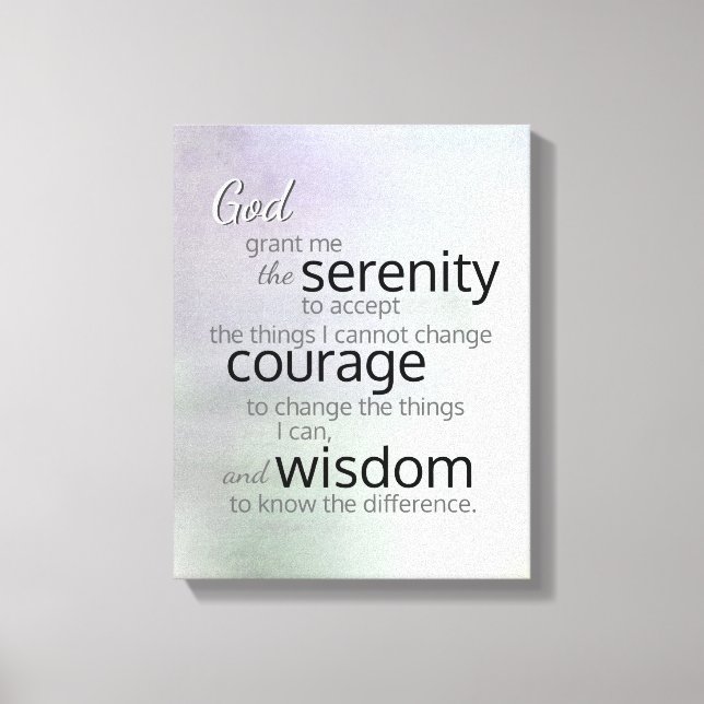 Serenity prayer omsluten arbetsyta på mjuk färg canvastryck (Framsida)
