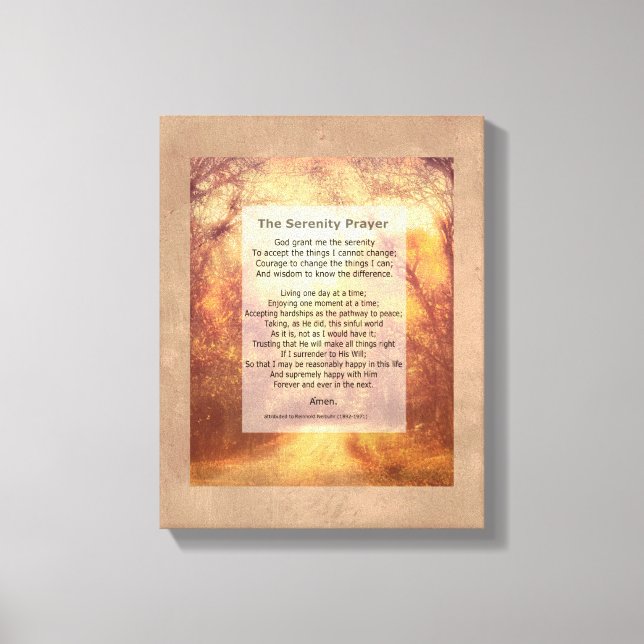 Serenity Prayer omsluten canvas art med citat (Framsida)