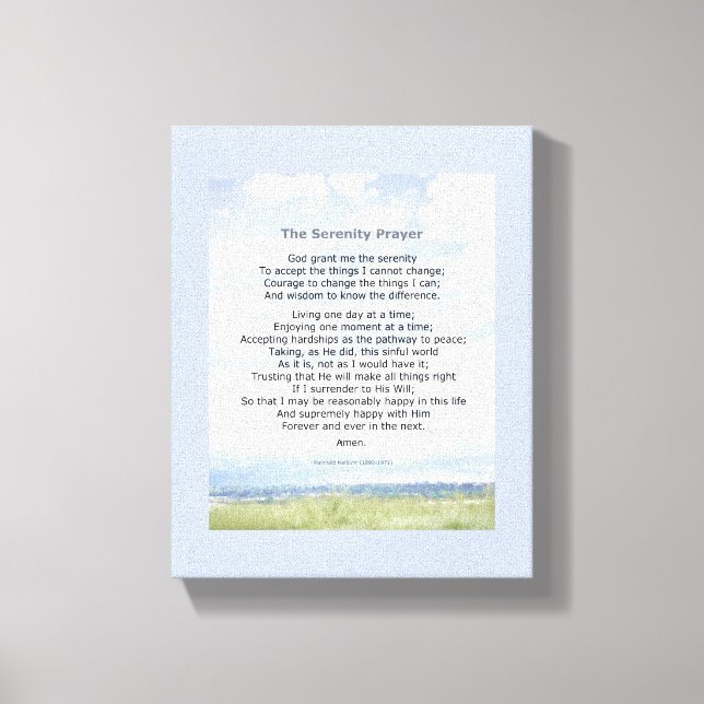 Serenity Prayer omsluten kanvas inspirationsincita (Framsida)