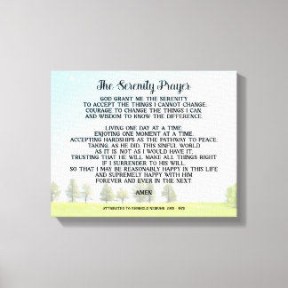 Serenity Prayer On Peaceful Landscape Art  Canvastryck