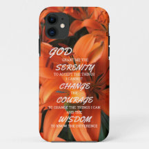 Serenity Prayer Orange Floral Photography