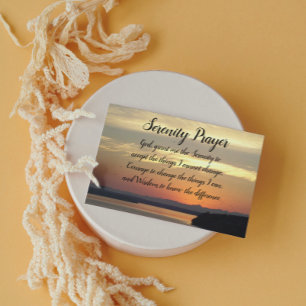 Serenity Prayer Orange Sjölandskap Sunset Magnet