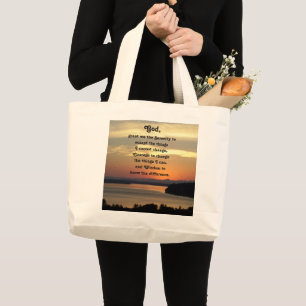 Serenity Prayer Orange Sjölandskap Sunset Photo Jumbo Tygkasse