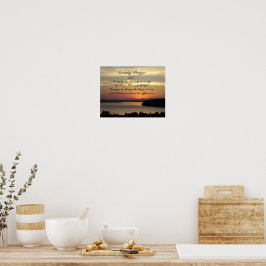 Serenity Prayer Orange Sjölandskap Sunset Photo Poster