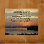 Serenity Prayer Orange Sjölandskap Sunset Pussel<br><div class="desc">10 x 8-tums pussel med en scenbild av glöd,  orange,  sjölandskap solnedgång tillsammans med Serenity Prayers inspirerande ord. En perfekt storlek för ramning!</div>