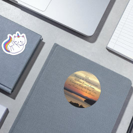 Serenity Prayer Orange Sjölandskap Sunset Runt Klistermärke