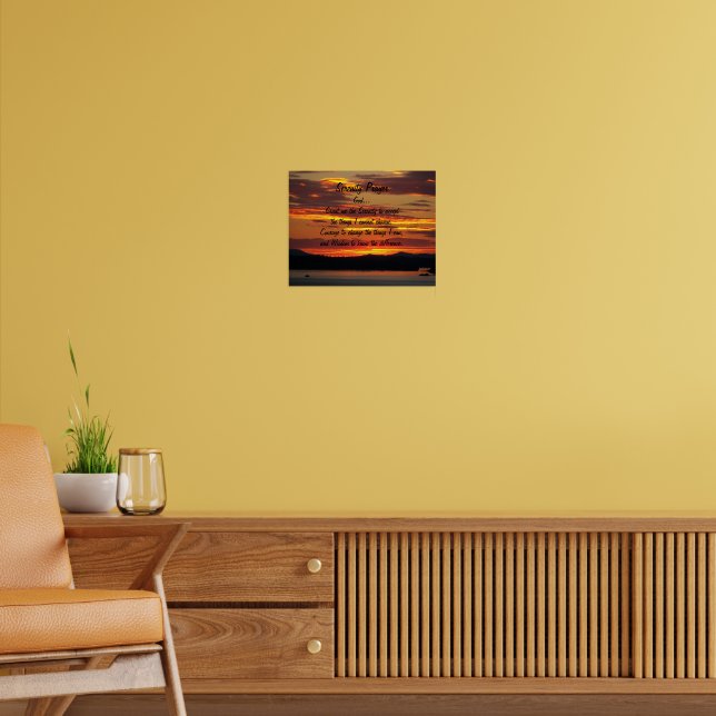Serenity Prayer Orange Solnedgång Landskap Poster (Vardagsrum 2)